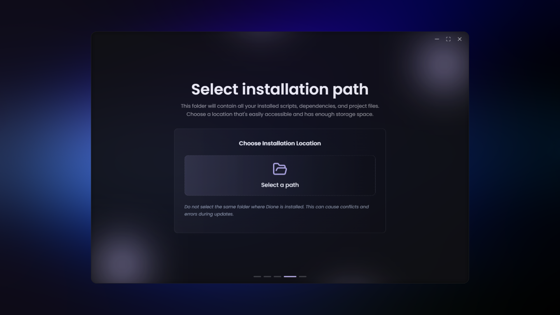Select installation path